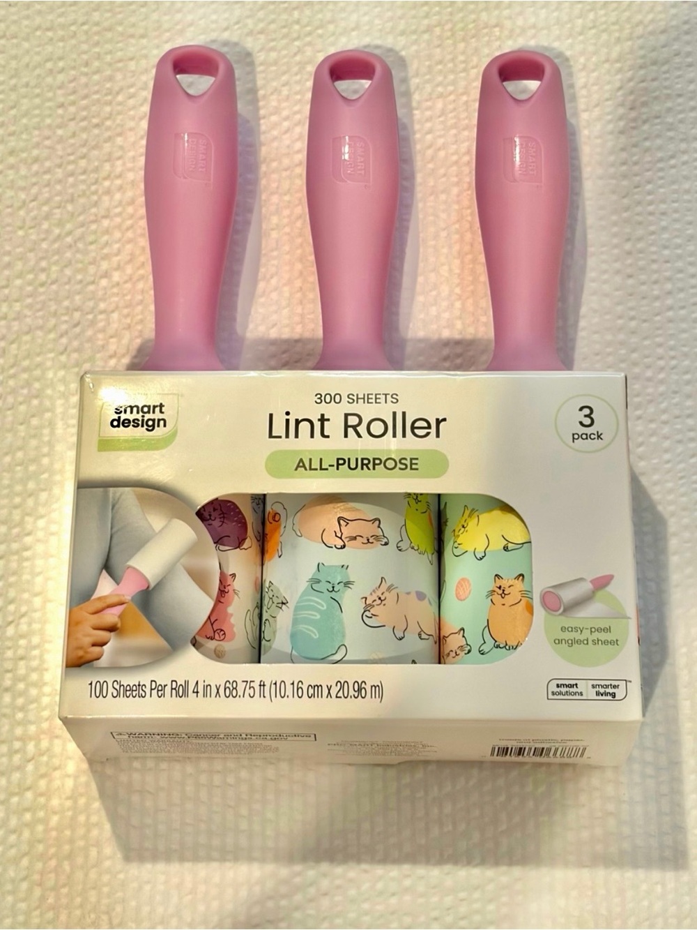 Colorful Pink Cats - Lint Roller x3 Pack - Picture 3 of 6